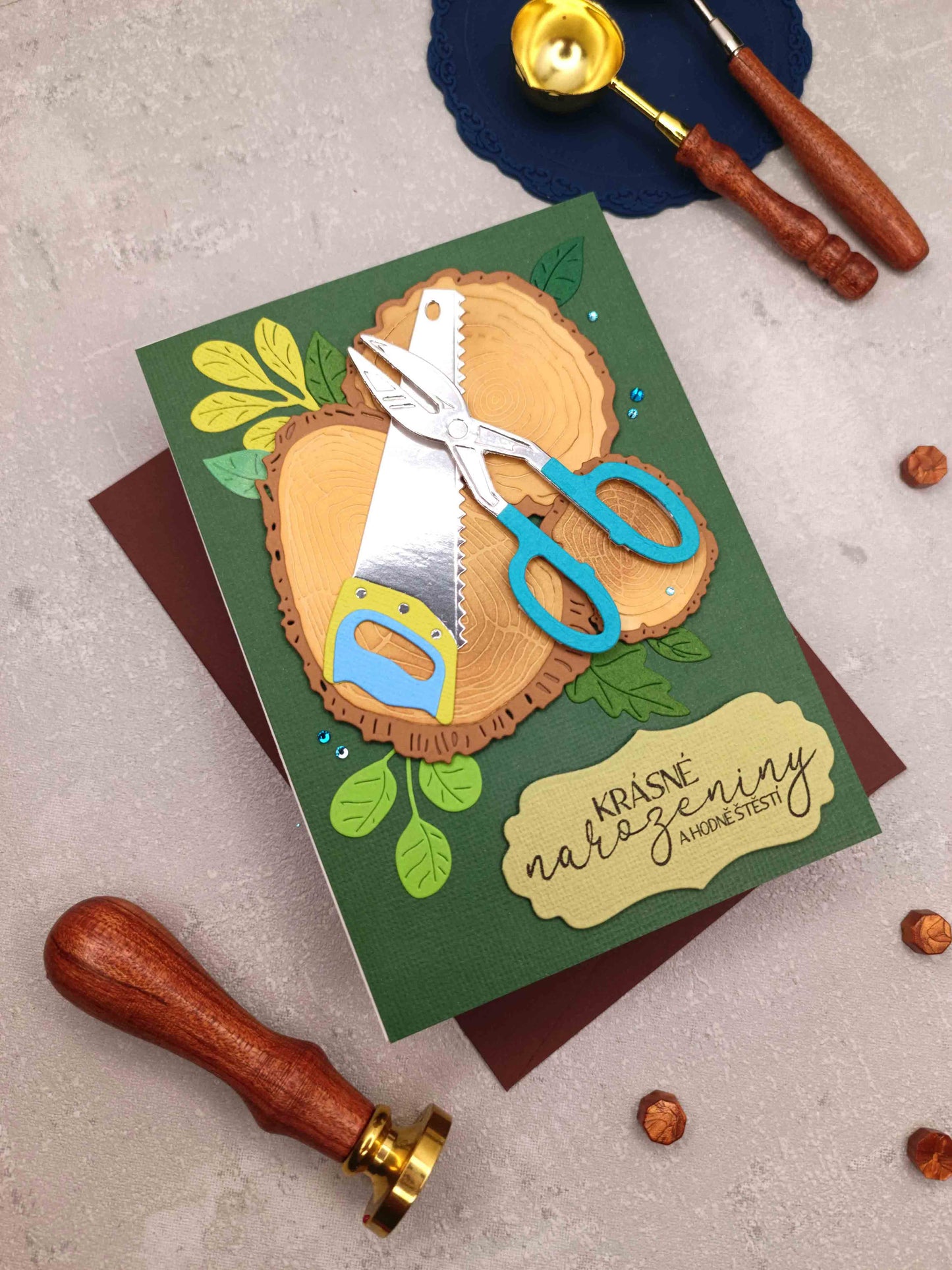 Narozeninové přání pro kutila - tmavě zelené