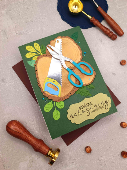 Narozeninové přání pro kutila - tmavě zelené