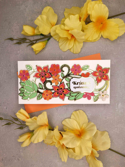 Narozeninové květinové přání v duchu kaleidoskopu