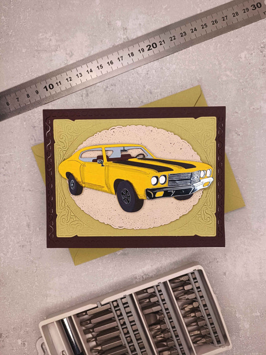 Narozeninové přání s autem - zelené