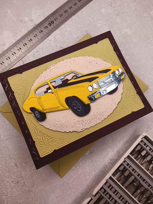 Narozeninové přání s autem - zelené