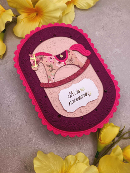 Dětské narozeninové přání s houpacím koníkem