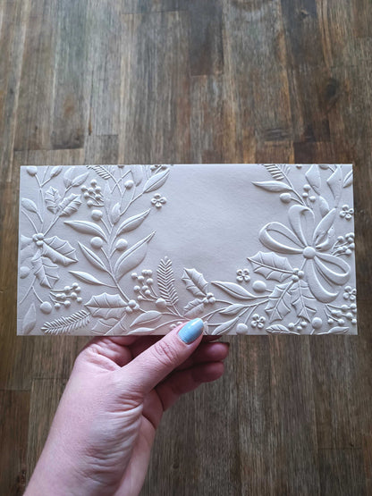 Vánoční obálka na peníze - béžová