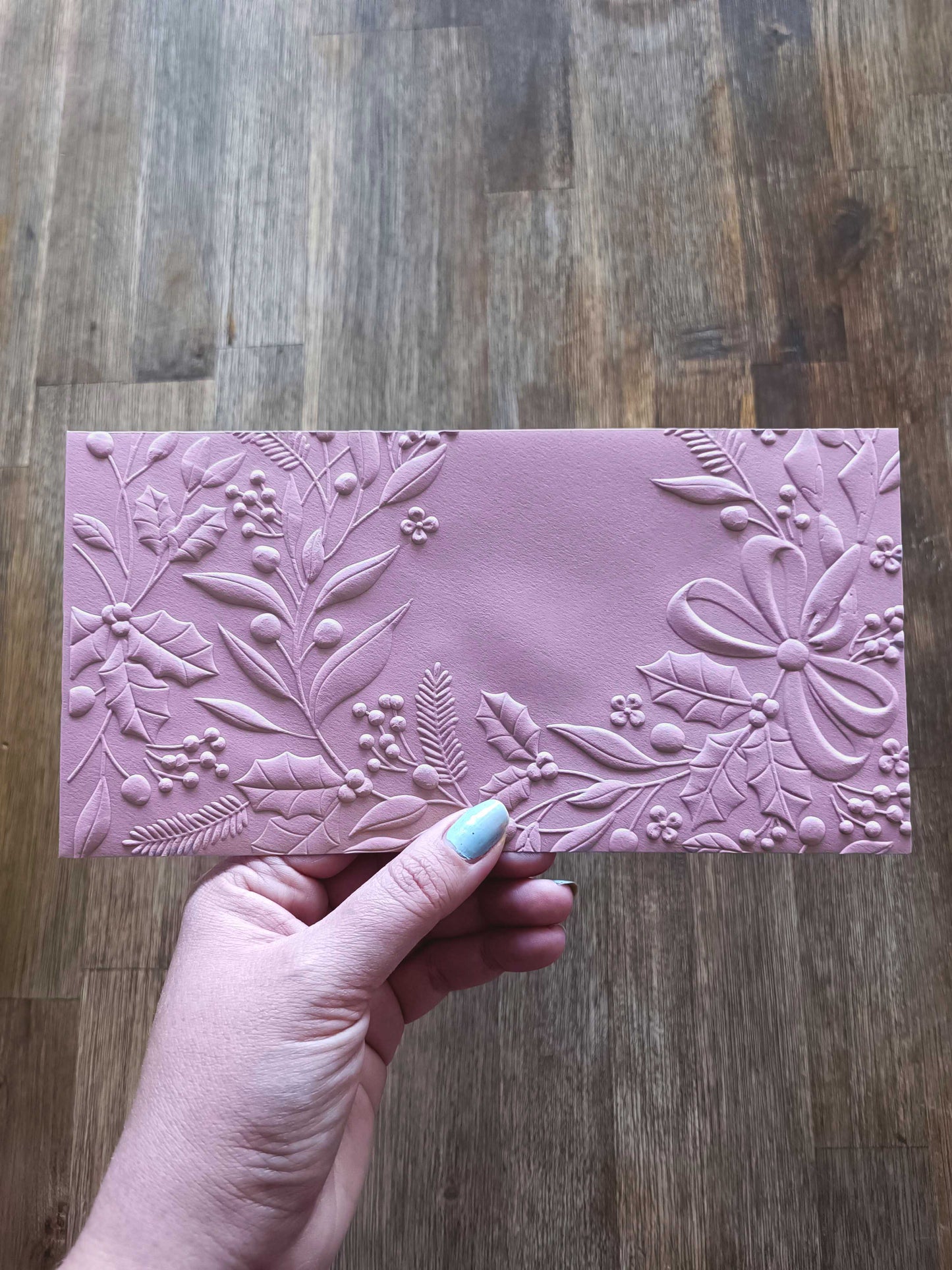 Vánoční obálka na peníze - starorůžová