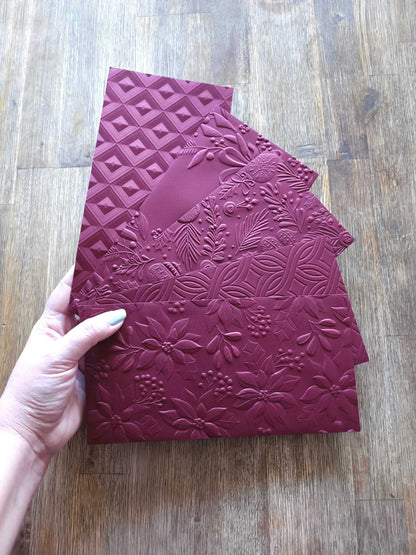 Vánoční obálka na peníze - burgundy