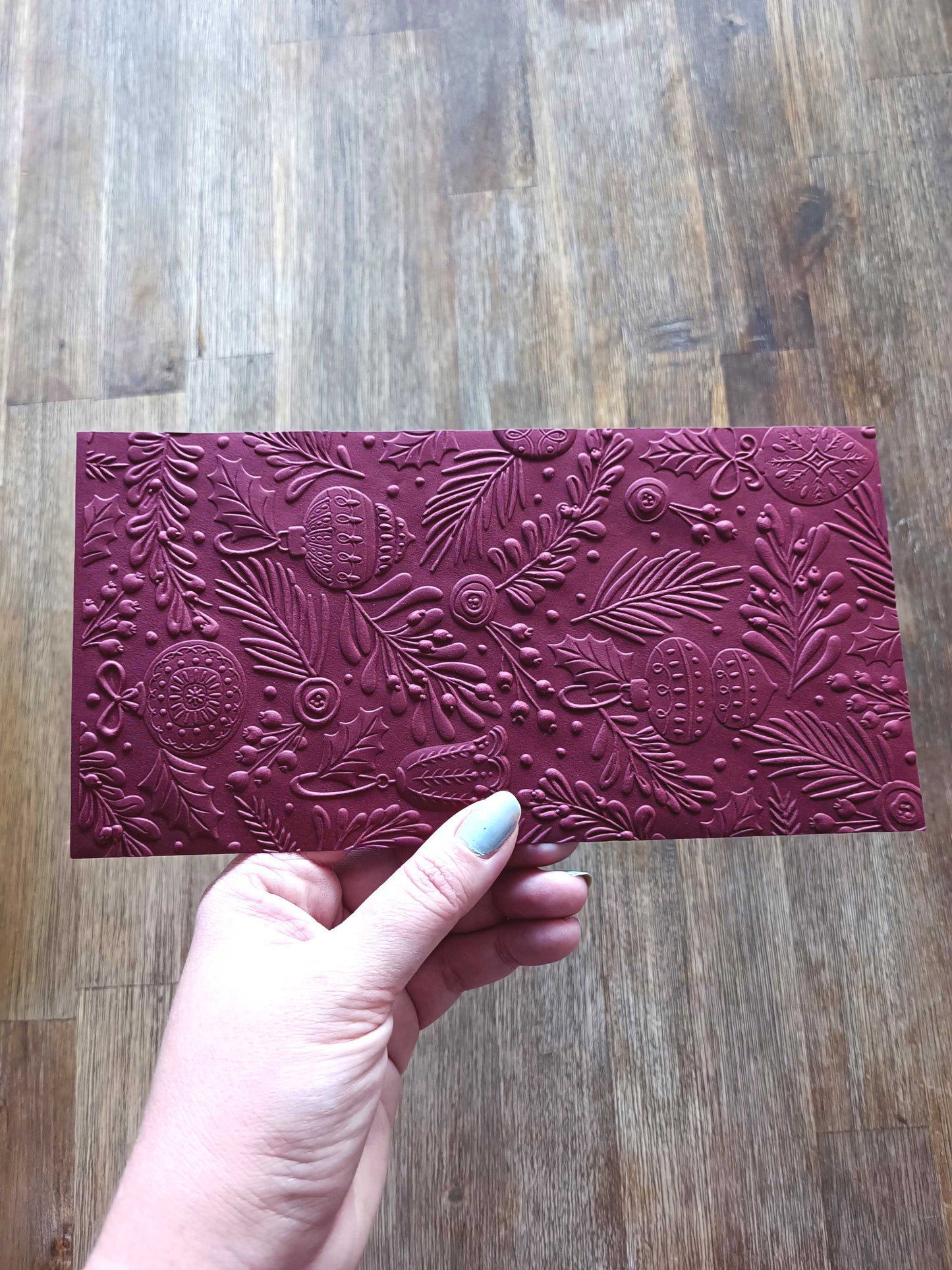 Vánoční obálka na peníze - burgundy