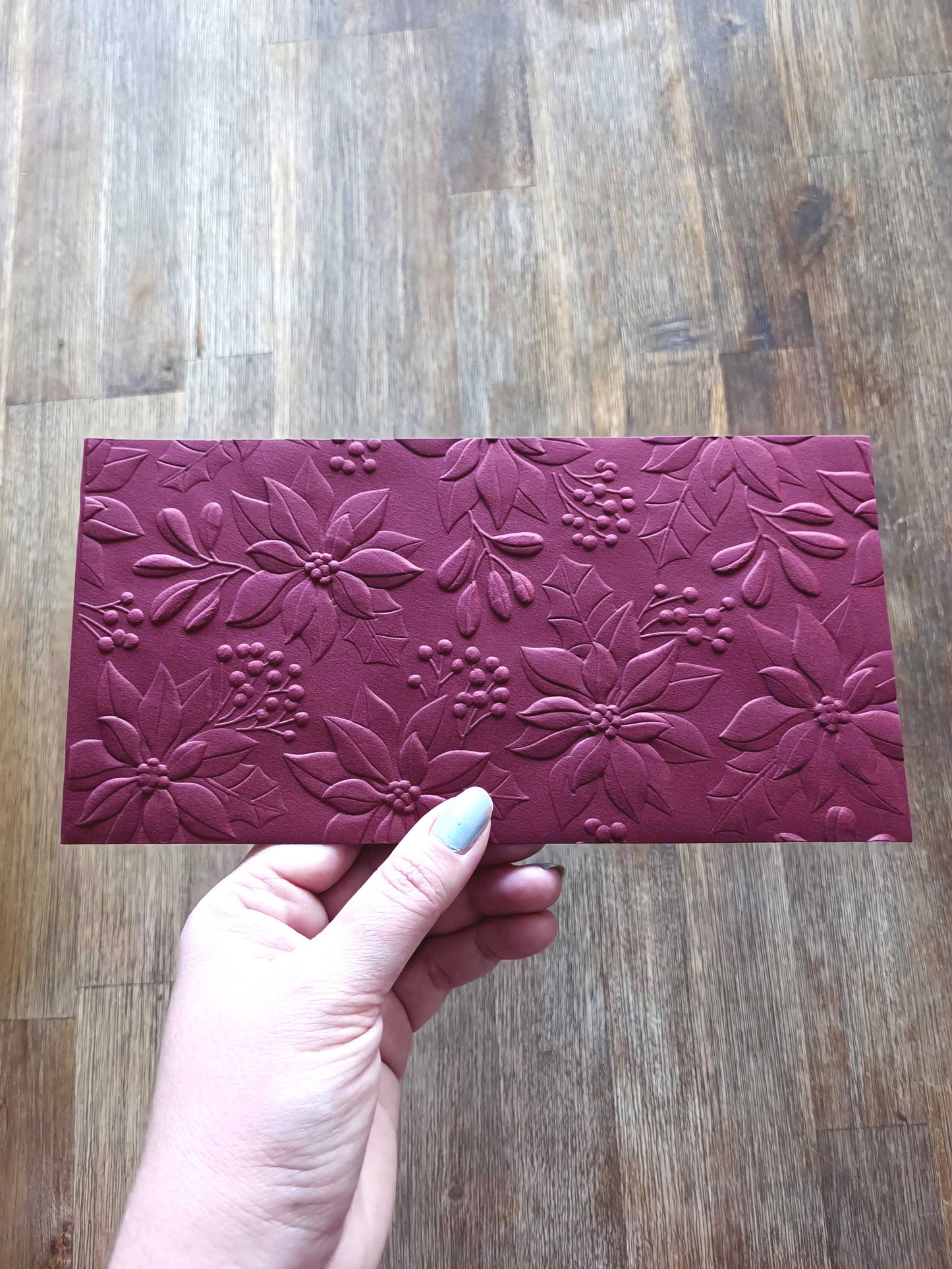 Vánoční obálka na peníze - burgundy