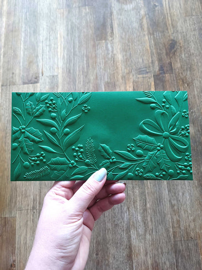 Vánoční obálka na peníze - tmavě zelená