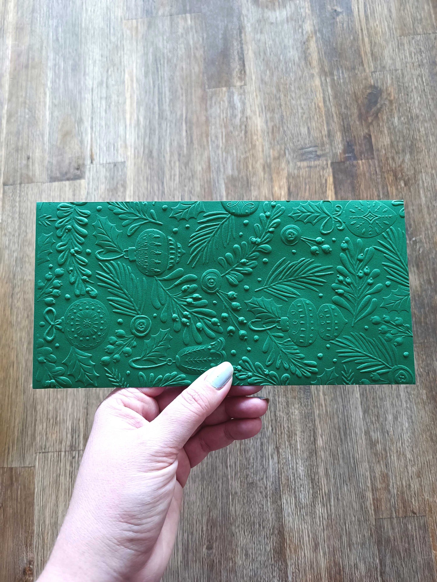 Vánoční obálka na peníze - tmavě zelená