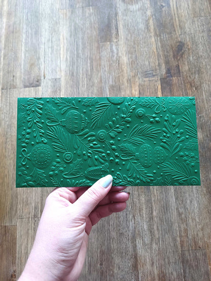 Vánoční obálka na peníze - tmavě zelená