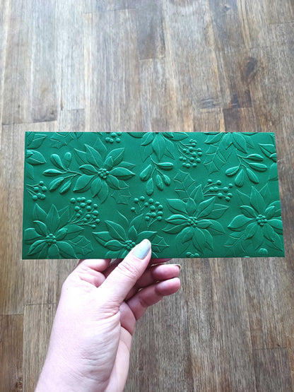 Vánoční obálka na peníze - tmavě zelená