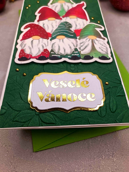 Vánoční přání s vánočními skřítky (gnome)