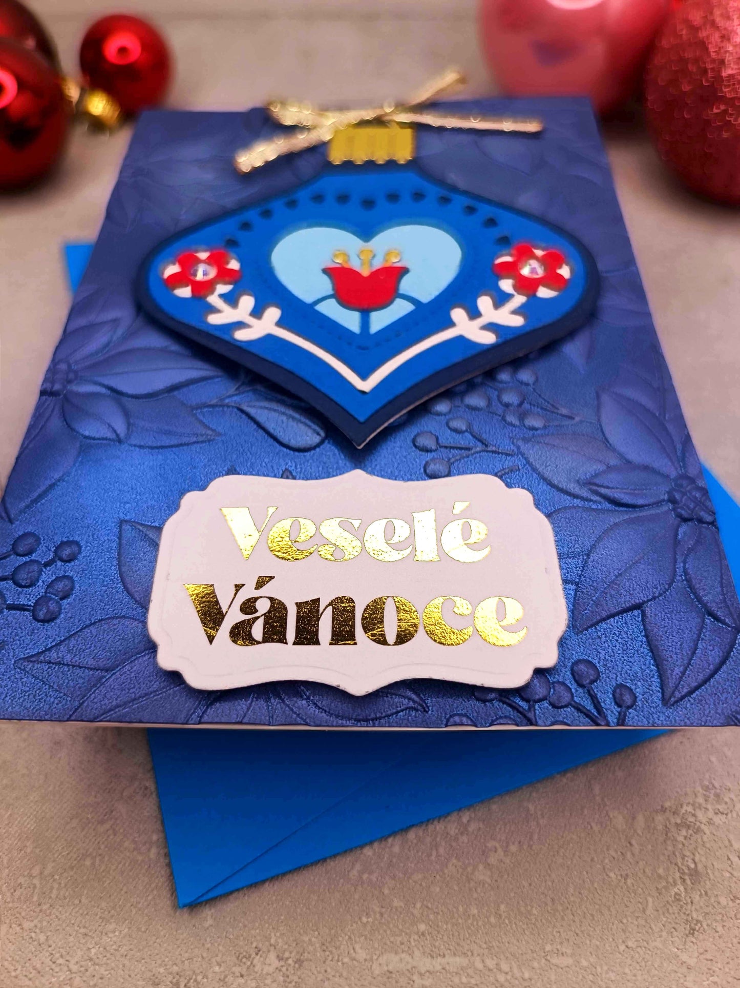 Vánoční přání s vánoční baňkou