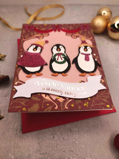 Vánoční přání s tučňáky