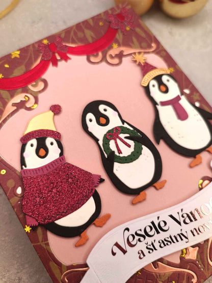 Vánoční přání s tučňáky