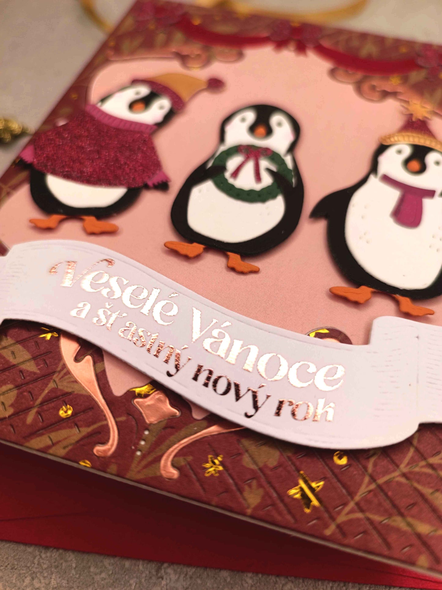 Vánoční přání s tučňáky