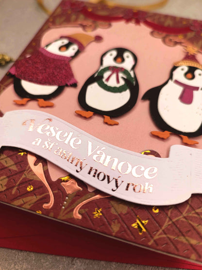 Vánoční přání s tučňáky