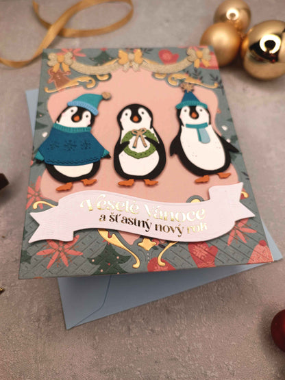 Vánoční přání s tučňáky