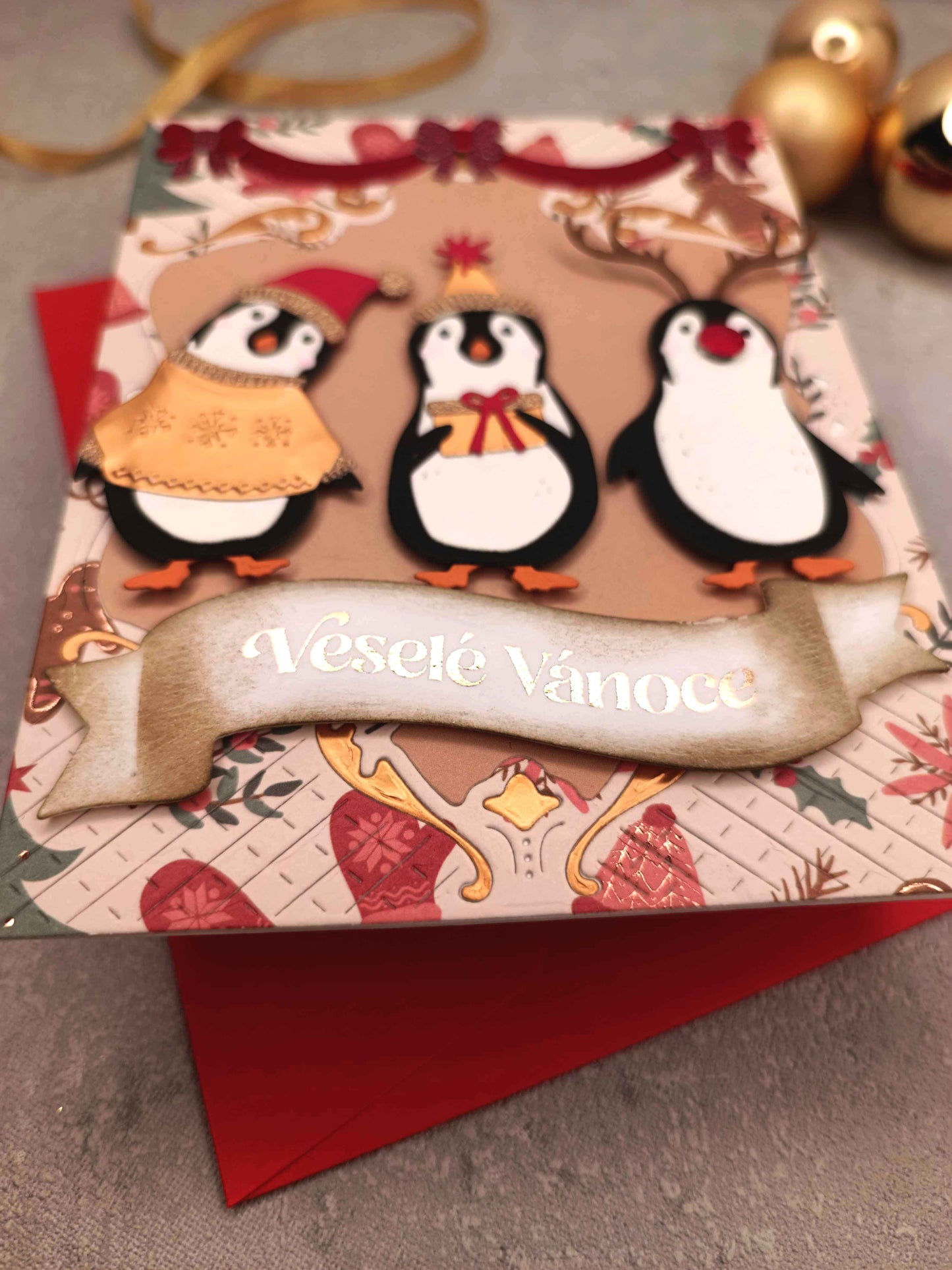 Vánoční přání s tučňáky