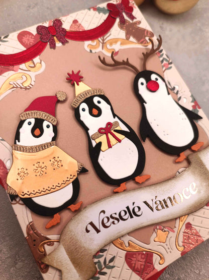 Vánoční přání s tučňáky