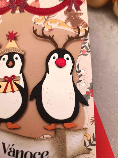 Vánoční přání s tučňáky