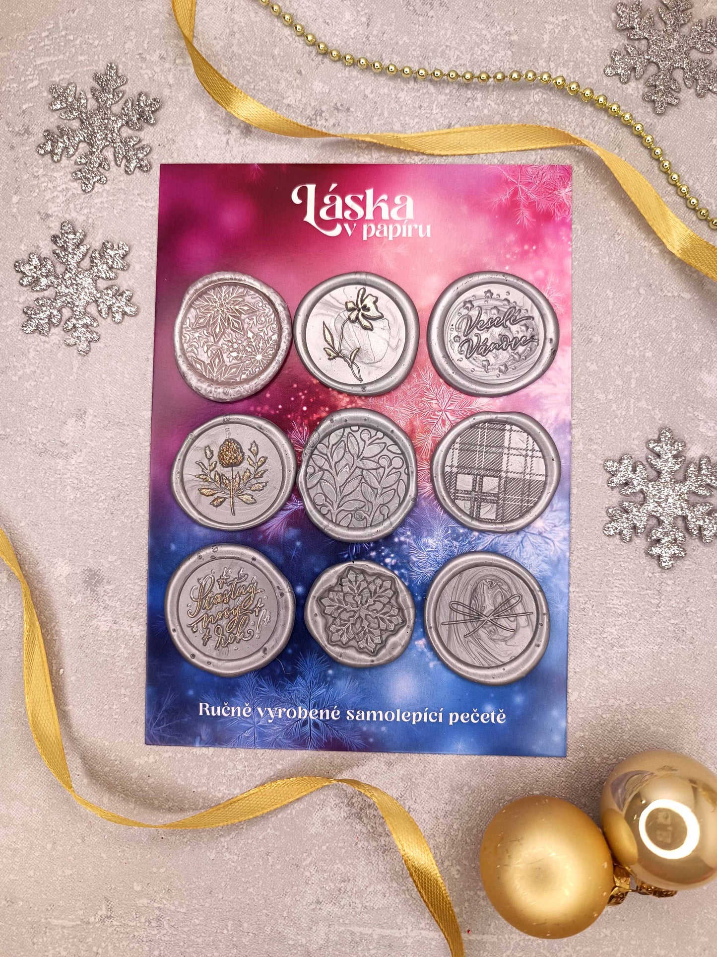Vánoční samolepicí voskové pečetě