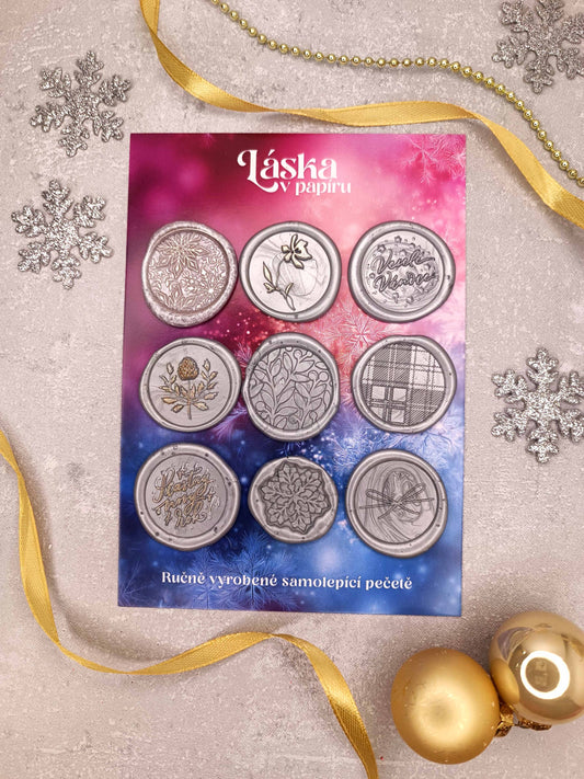 Vánoční samolepicí voskové pečetě