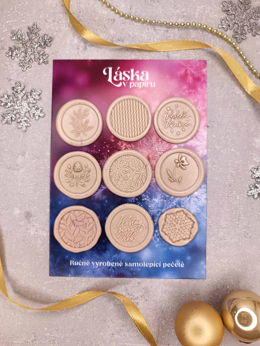 Vánoční samolepicí voskové pečetě