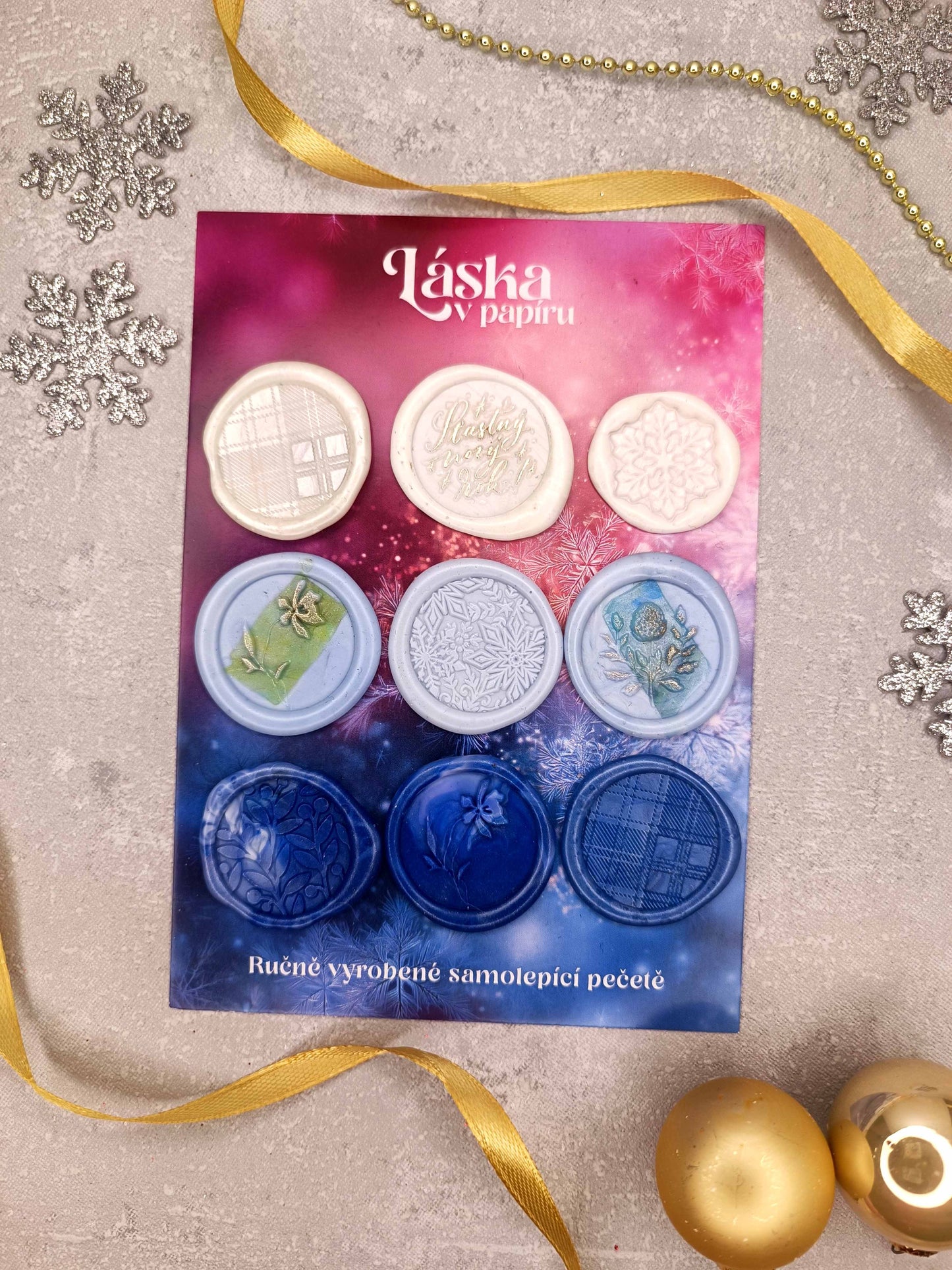 Vánoční samolepicí voskové pečetě
