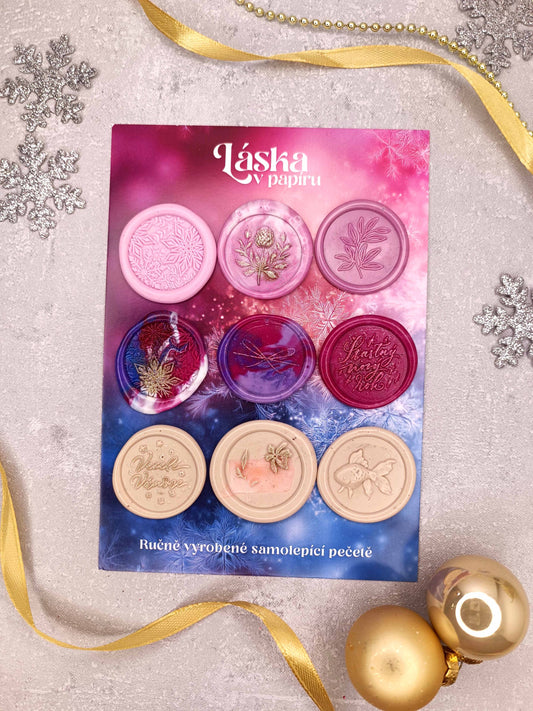 Vánoční samolepicí voskové pečetě
