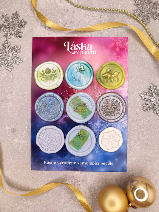 Vánoční samolepicí voskové pečetě