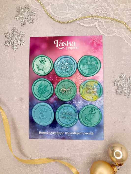 Vánoční samolepicí voskové pečetě