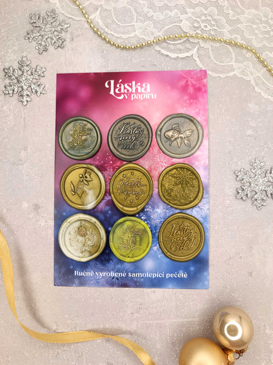 Vánoční samolepicí voskové pečetě