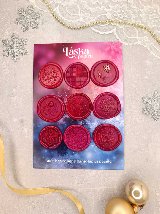 Vánoční samolepicí voskové pečetě