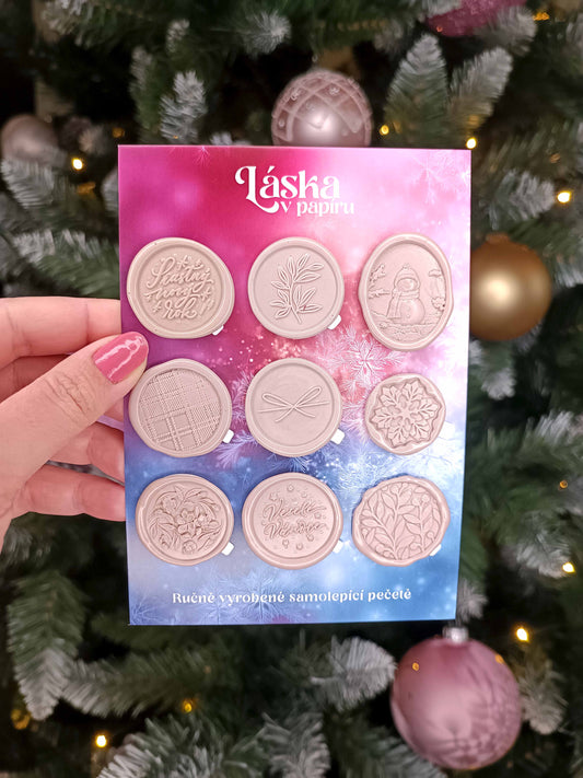 Vánoční samolepicí voskové pečetě