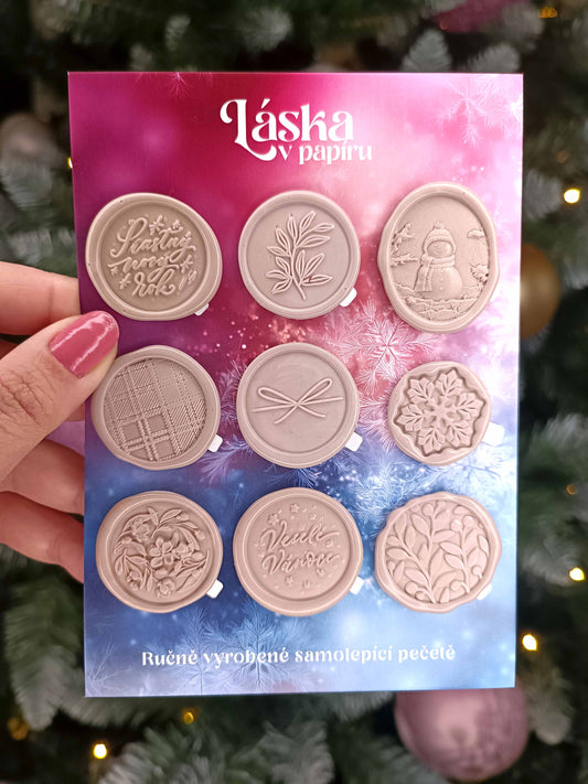 Vánoční samolepicí voskové pečetě