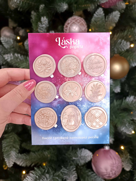 Vánoční samolepicí voskové pečetě