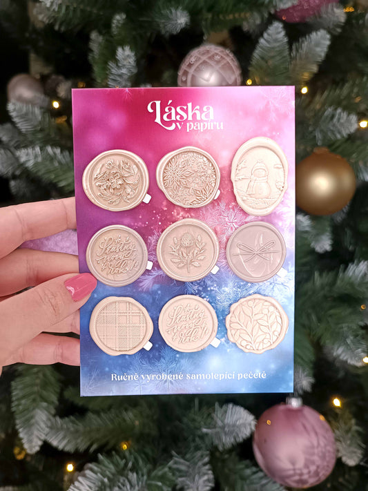 Vánoční samolepicí voskové pečetě