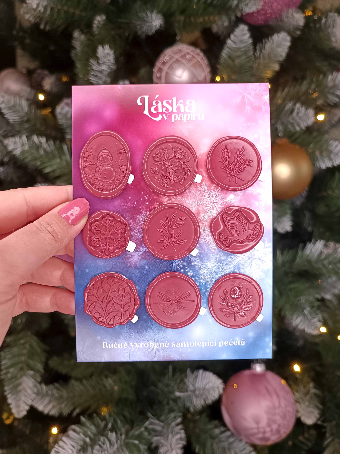 Vánoční samolepicí voskové pečetě