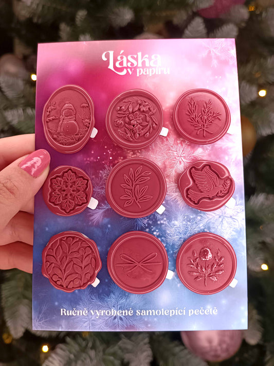 Vánoční samolepicí voskové pečetě