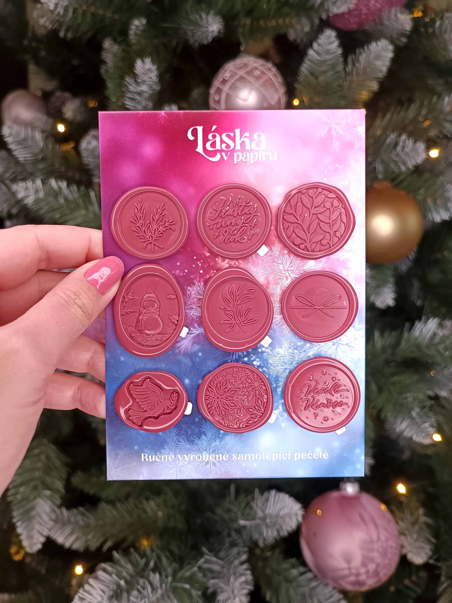 Vánoční samolepicí voskové pečetě