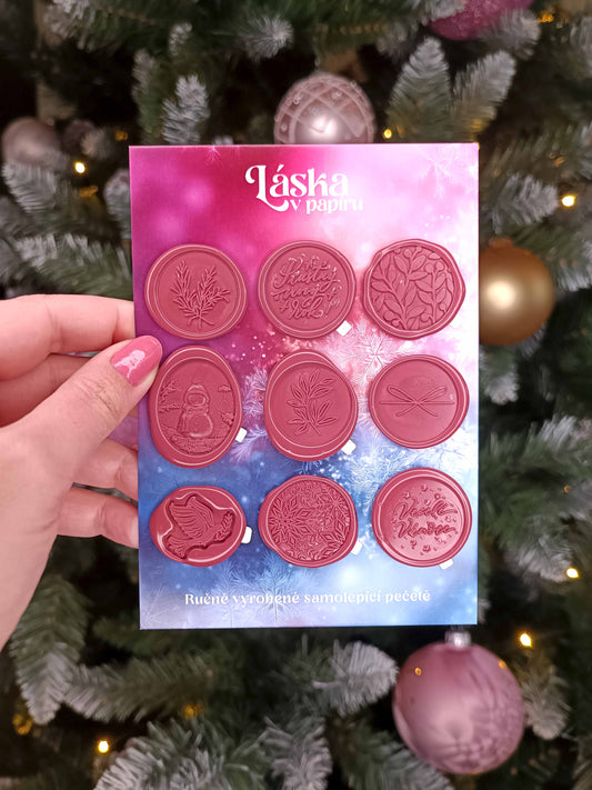 Vánoční samolepicí voskové pečetě