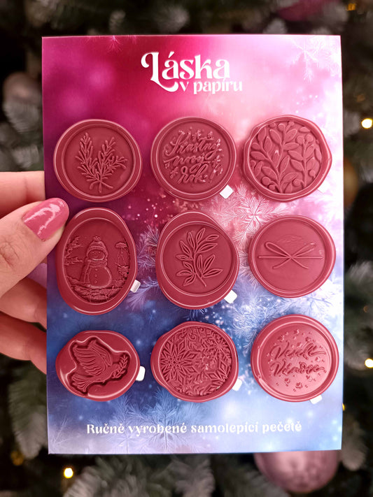 Vánoční samolepicí voskové pečetě