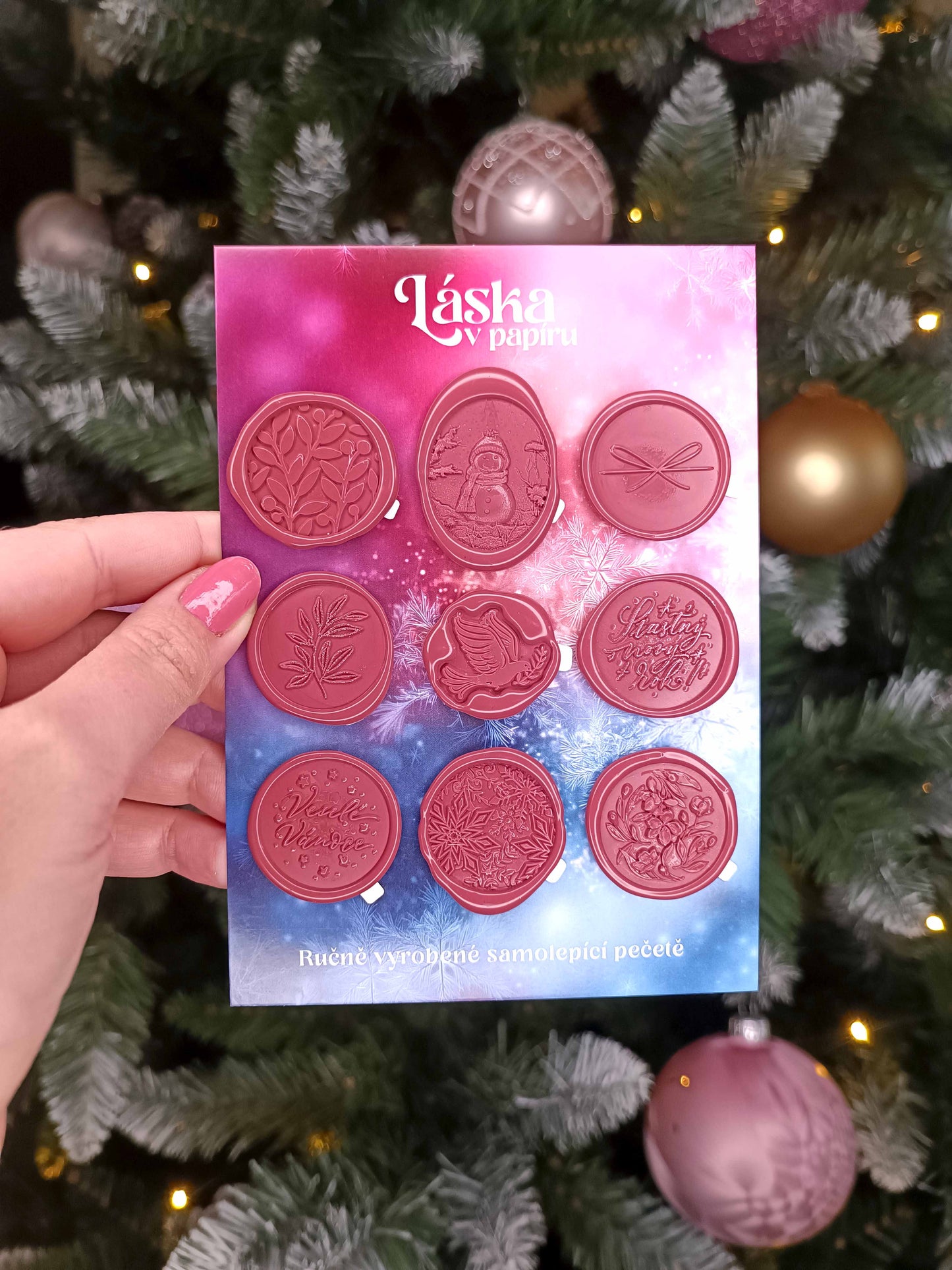 Vánoční samolepicí voskové pečetě