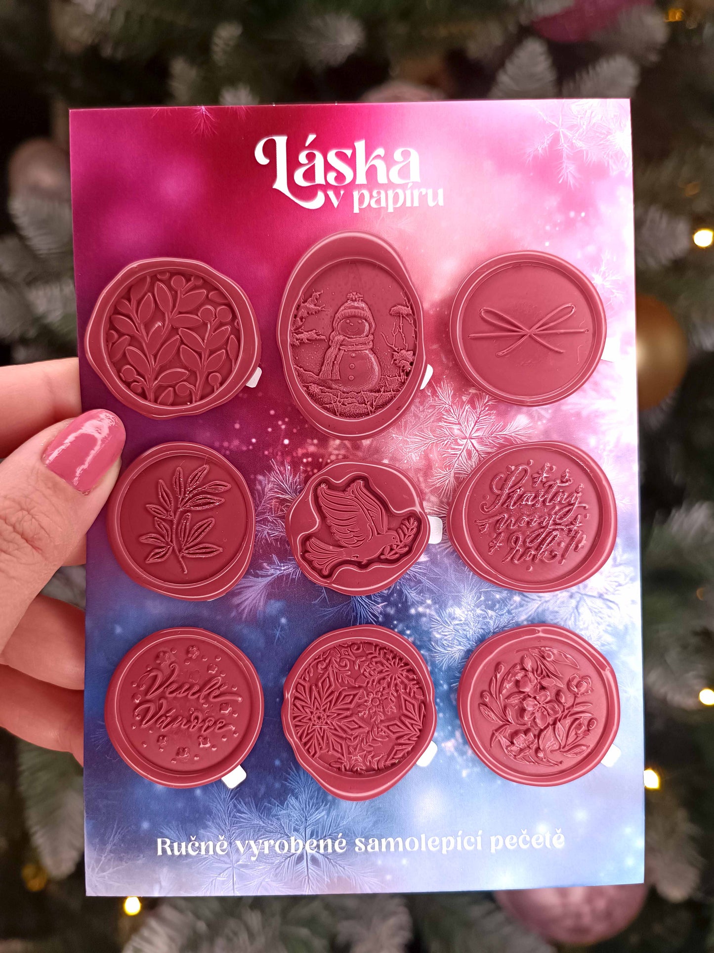 Vánoční samolepicí voskové pečetě
