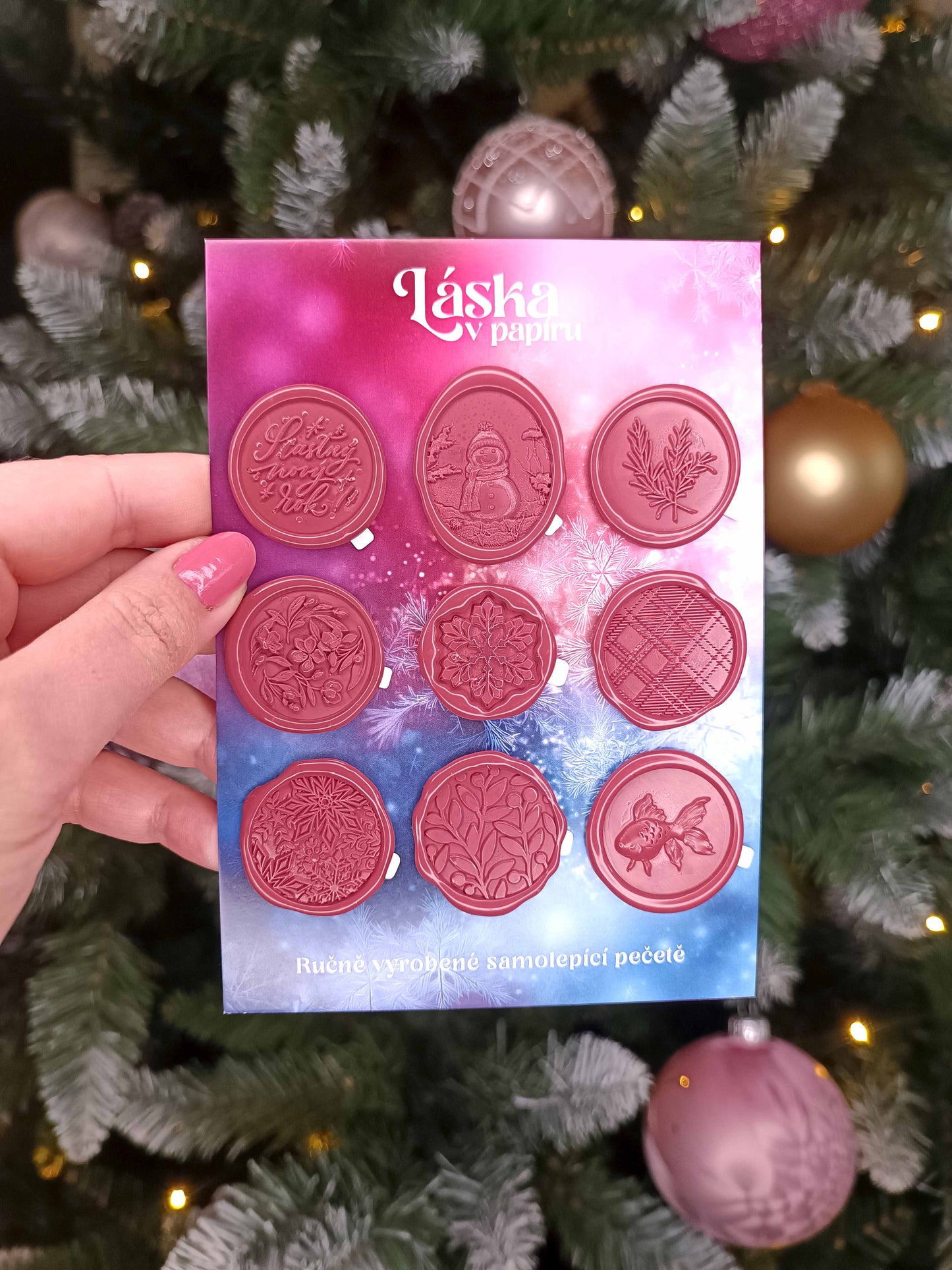 Vánoční samolepicí voskové pečetě