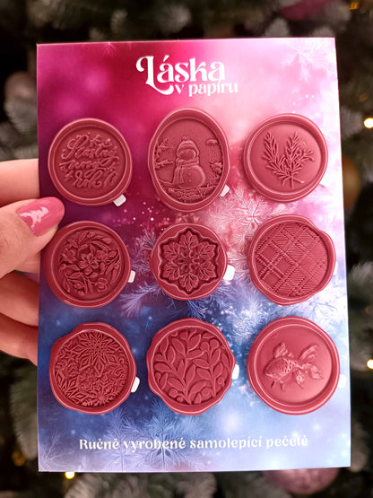 Vánoční samolepicí voskové pečetě