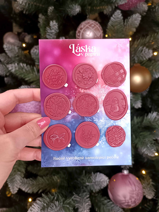 Vánoční samolepicí voskové pečetě