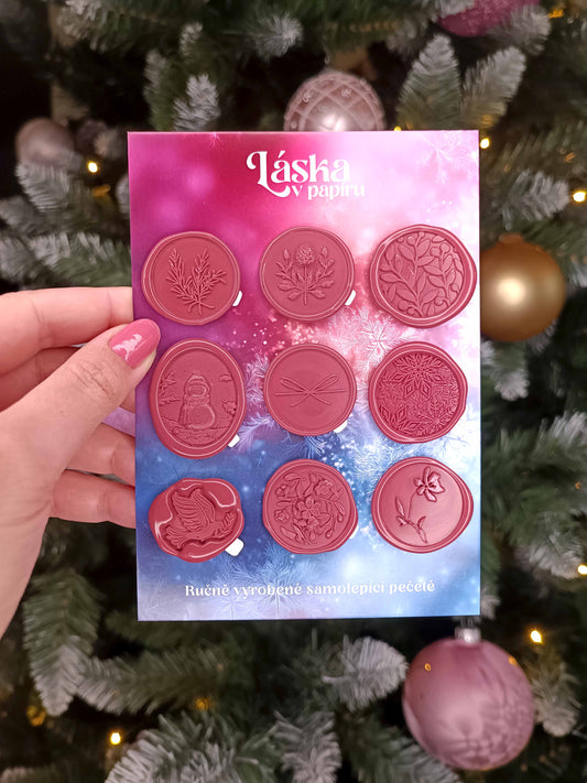 Vánoční samolepicí voskové pečetě