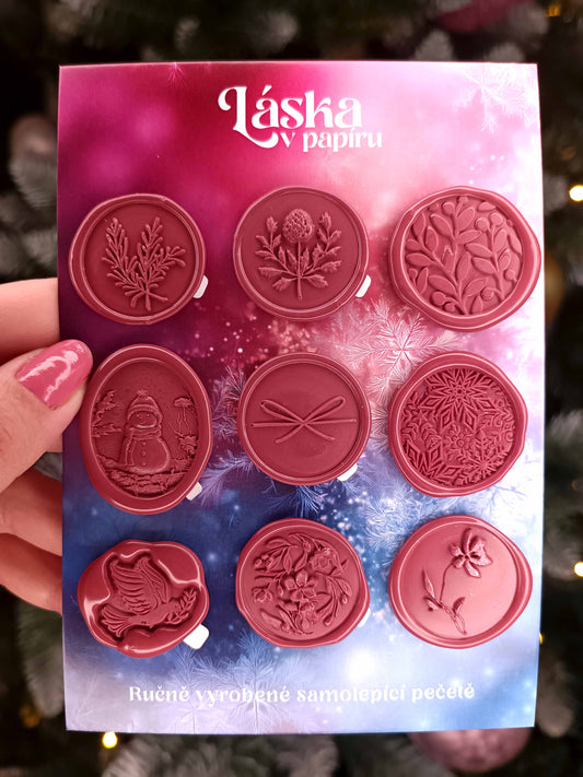 Vánoční samolepicí voskové pečetě
